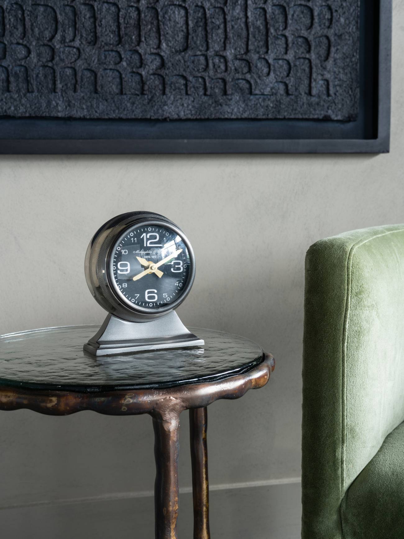 Aviation Grey Mantel Clock Small